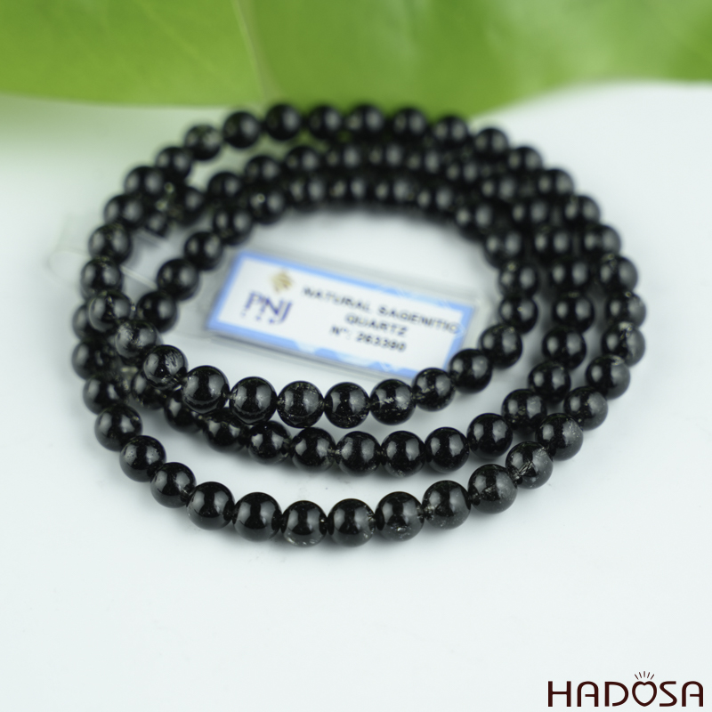 Vòng quấn tay Thạch anh tóc đen 06mm 7A