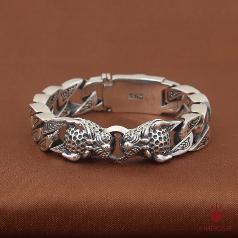 Lắc tay nam bạc Thái 925 đầu Báo