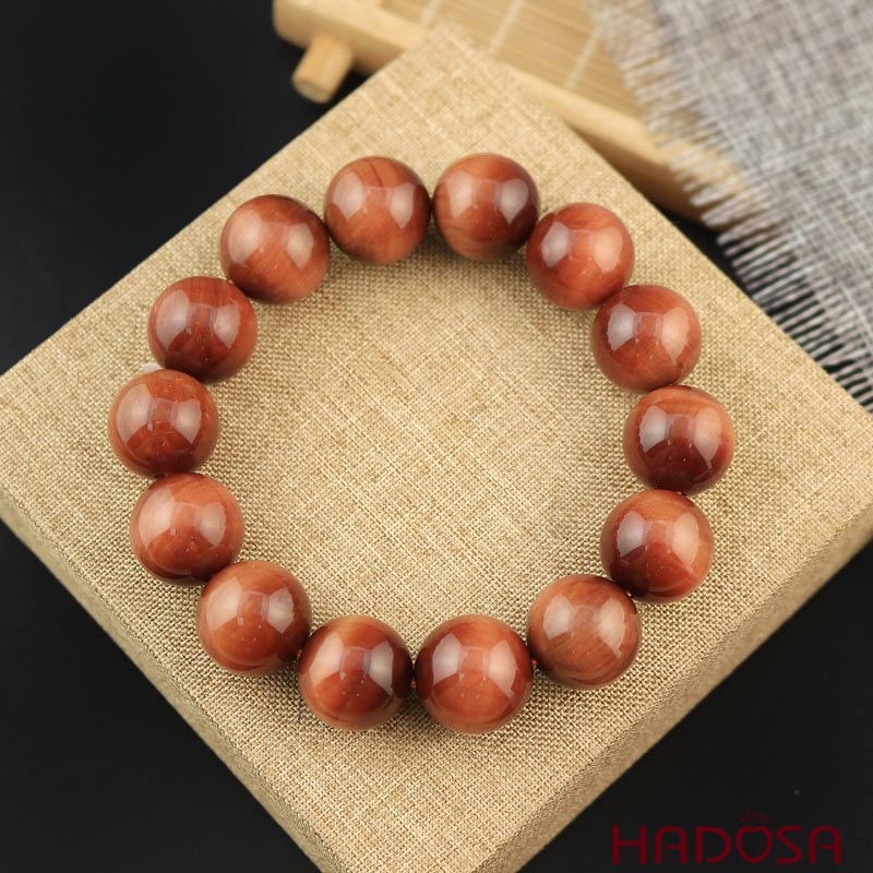 Vòng đá Mắt Hổ nâu đỏ 16mm cao cấp chuẩn 6A