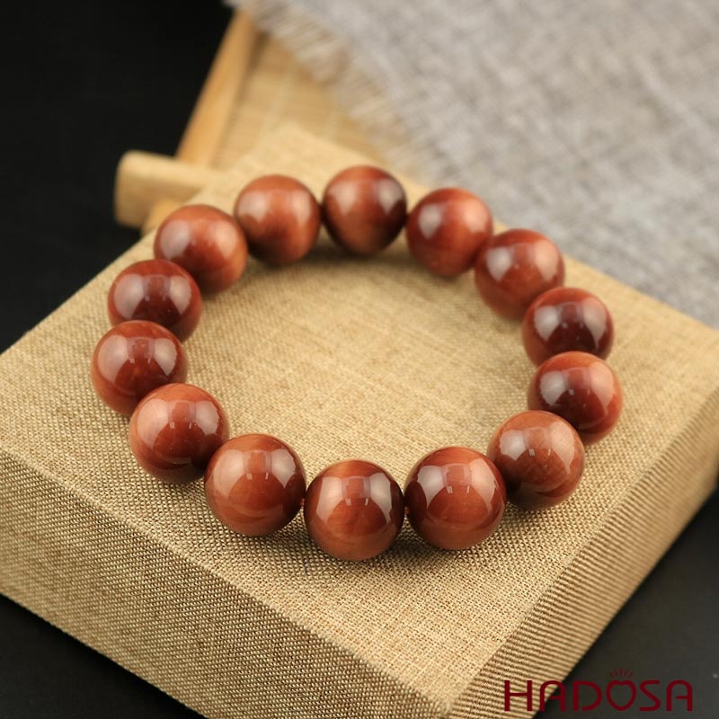 Vòng đá Mắt Hổ nâu đỏ 16mm cao cấp chuẩn 6A