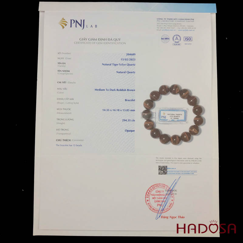 Vòng Thạch Anh Mắt Hổ Nâu Đỏ 14mm đặc biệt cao cấp chuẩn 6A