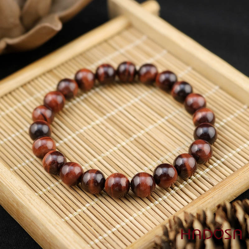 Đá Mắt Hổ nâu đỏ 8mm chuẩn 5A