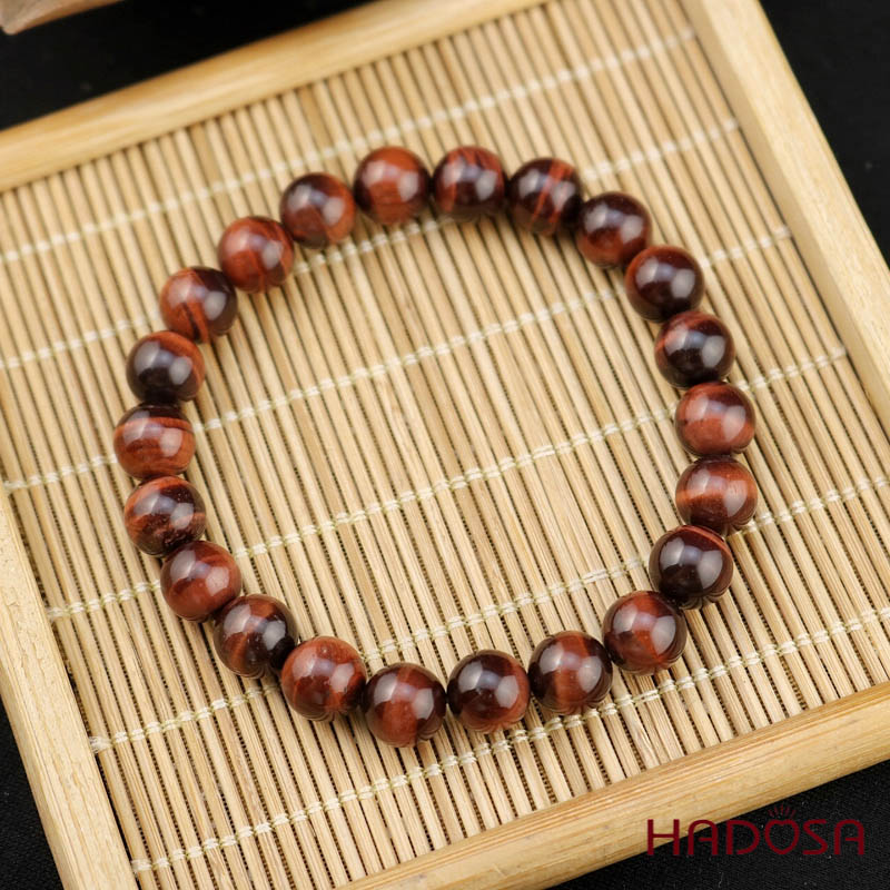 Đá Mắt Hổ nâu đỏ 8mm chuẩn 5A