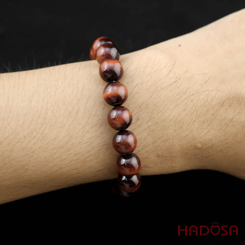 Vòng đá Mắt Hổ nâu đỏ 10mm chuẩn 5A