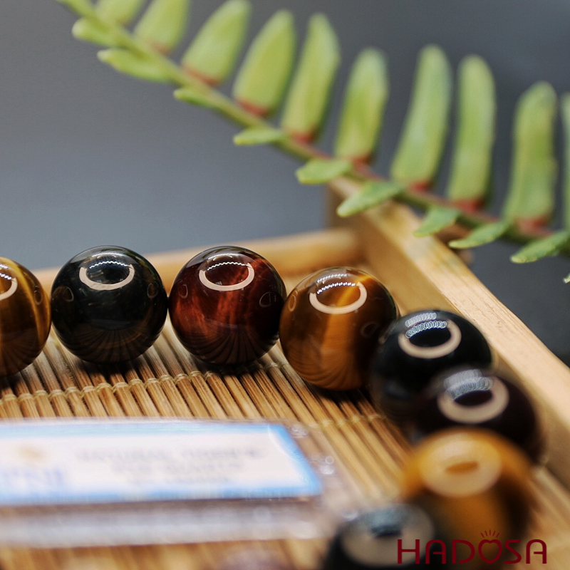 Vòng Thạch anh mắt hổ tam tài 14mm chuẩn 6A