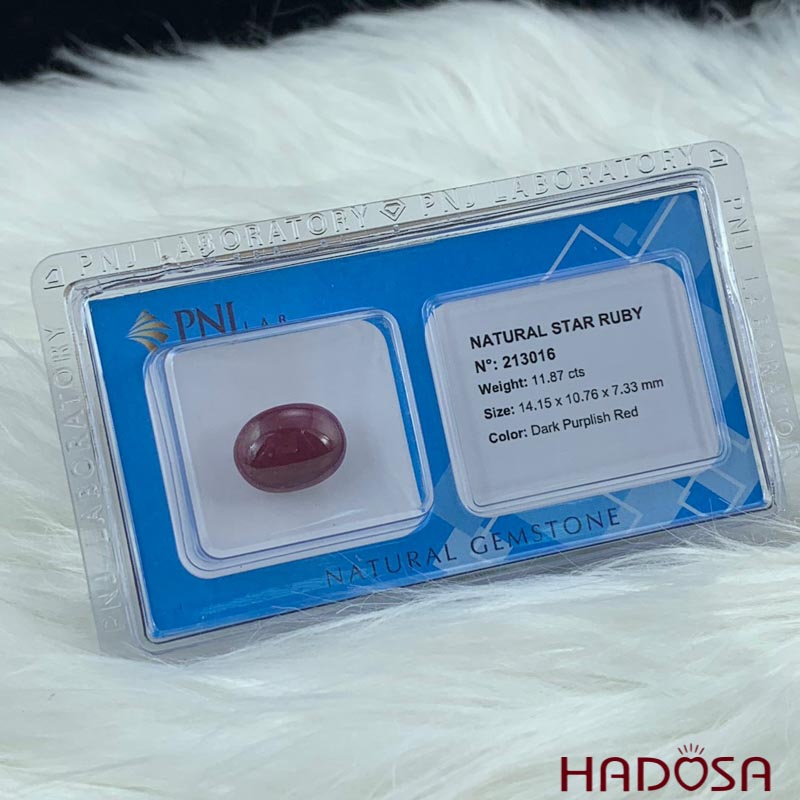 Đá Ruby sao Lục Yên 10*14mm - 11.9cts