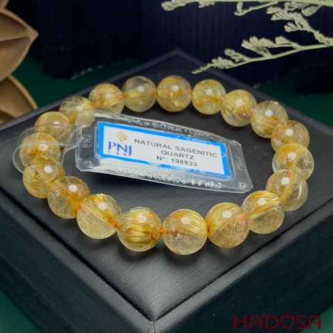 Vòng Thạch anh tóc vàng 10mm chuẩn 6A+