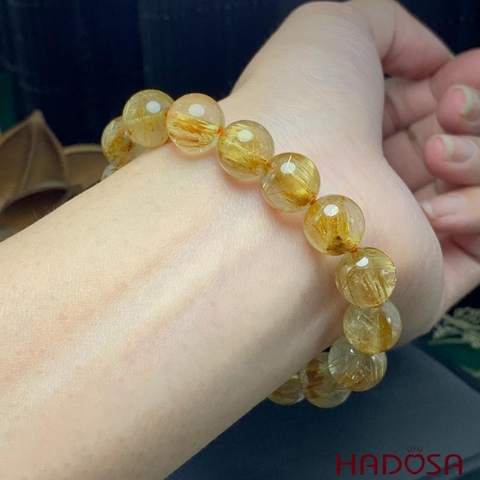 Vòng Thạch anh tóc vàng 10mm chuẩn 6A+