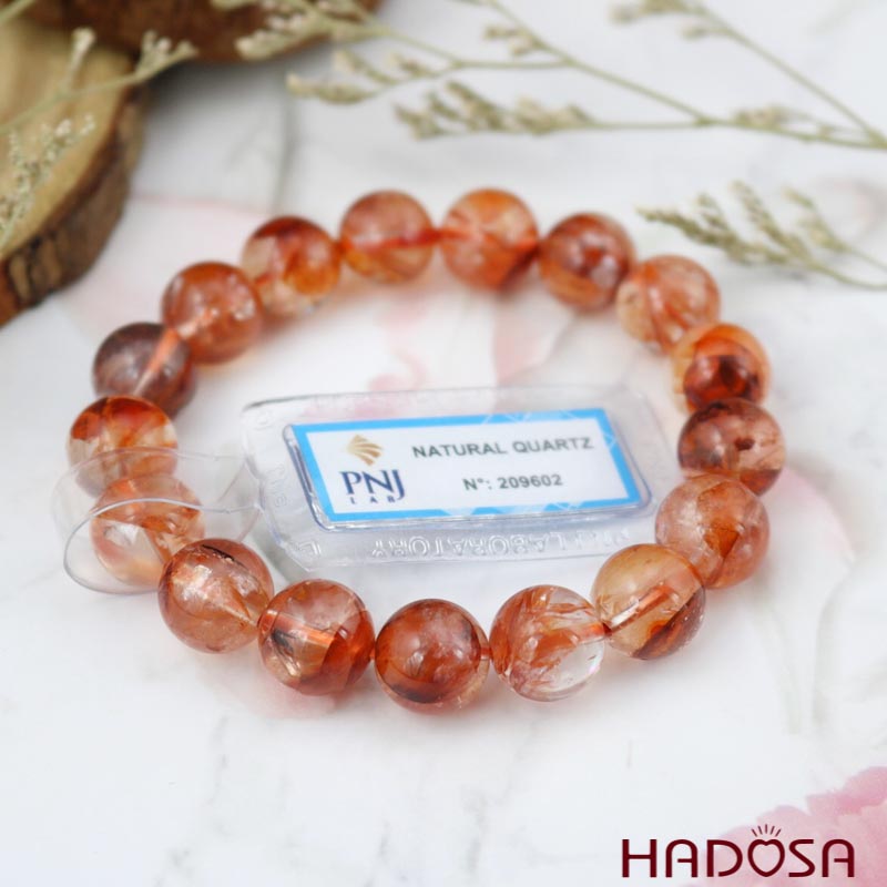 Vòng đá Thạch Anh ưu linh huyết 11mm