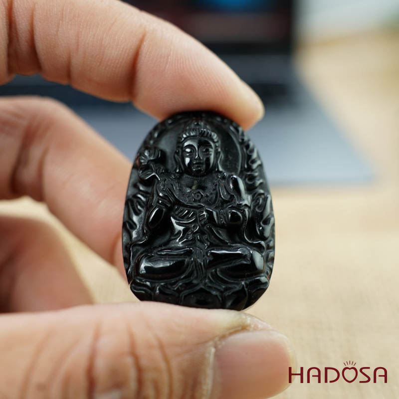 Đá thuỷ tinh núi lửa Phật Đại Thế Chí Bồ Tát (Ngọ) 38mm