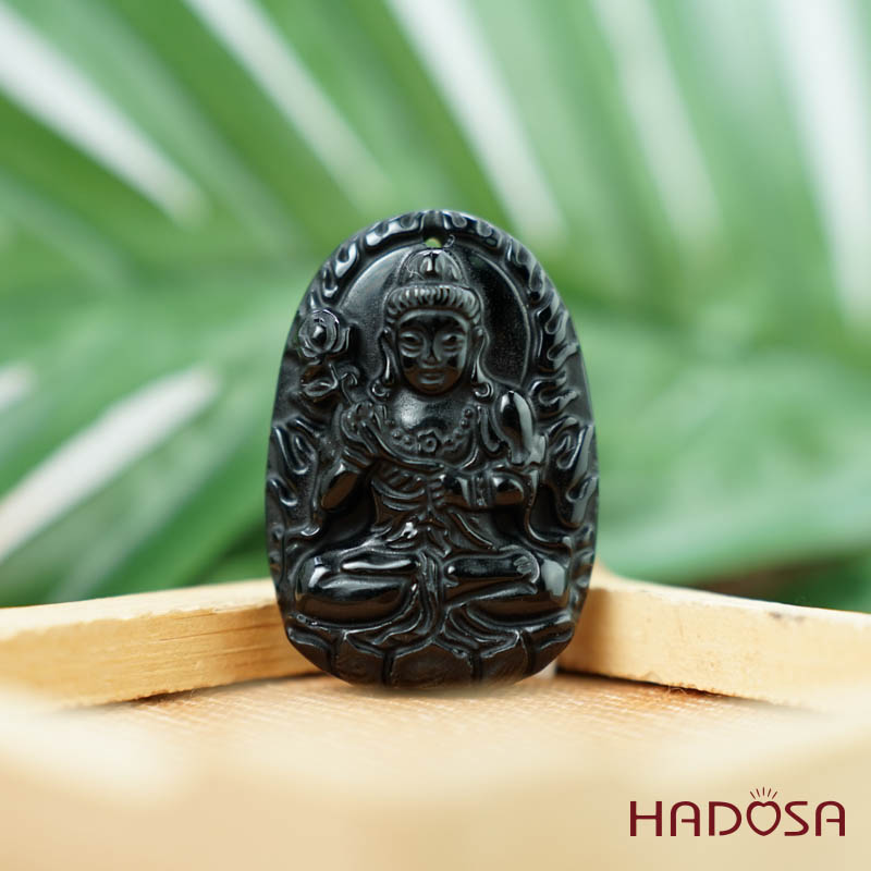 Đá thuỷ tinh núi lửa Phật Đại Thế Chí Bồ Tát (Ngọ) 38mm