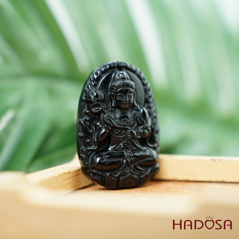 Đá thuỷ tinh núi lửa Phật Đại Thế Chí Bồ Tát (Ngọ) 38mm