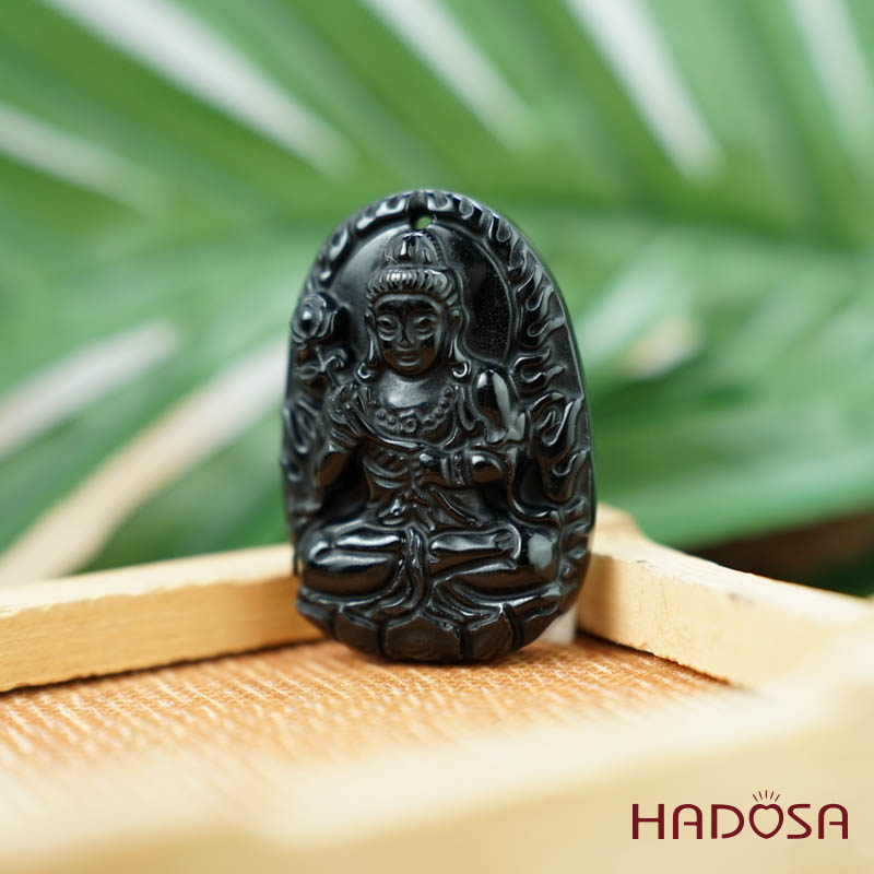 Đá thuỷ tinh núi lửa Phật Đại Thế Chí Bồ Tát (Ngọ) 38mm