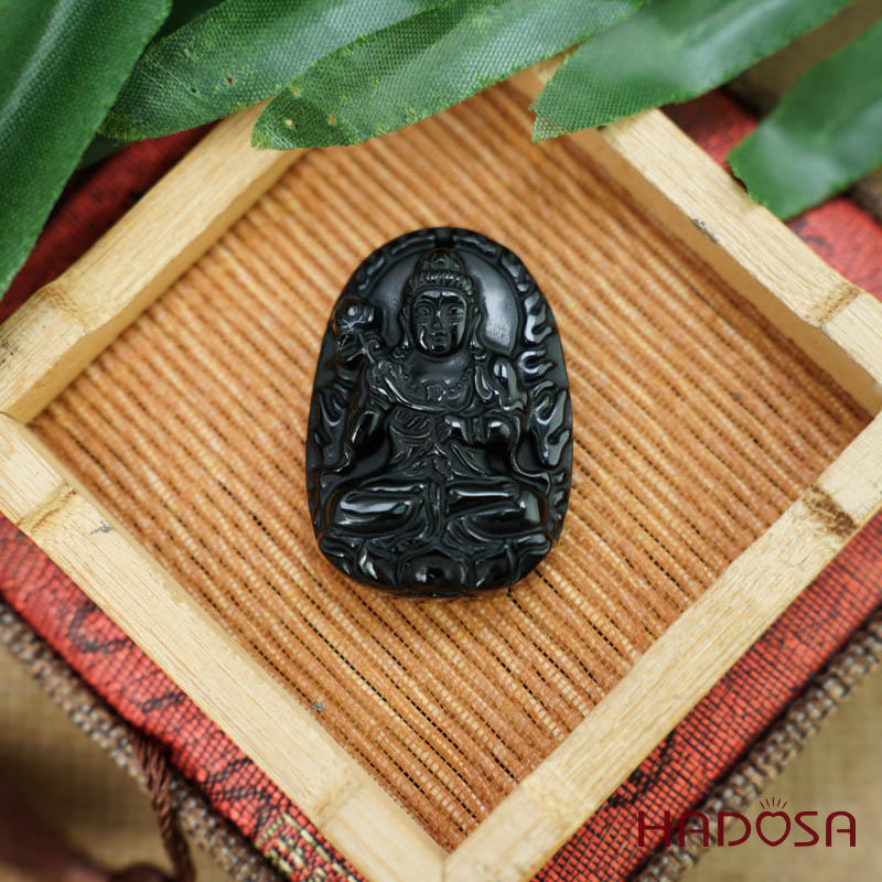 Đá thuỷ tinh núi lửa Phật Đại Thế Chí Bồ Tát (Ngọ) 38mm