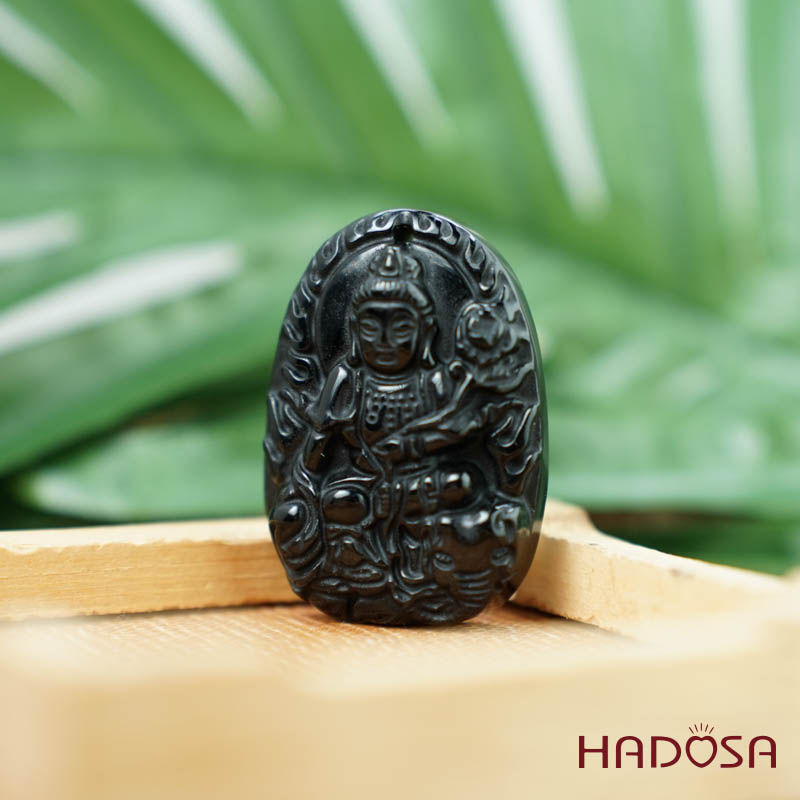 Đá thuỷ tinh núi lửa Phật Phổ Hiền Bồ Tát (Thìn, Tỵ) 38mm