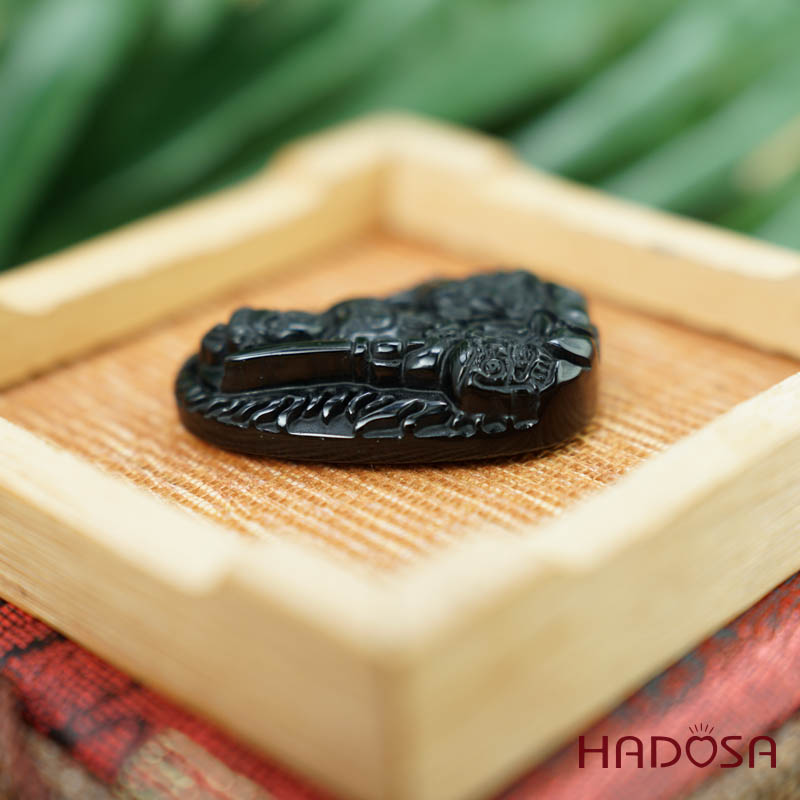 Đá thuỷ tinh núi lửa Phật Vân Thù Bồ Tát (Mão) 38mm