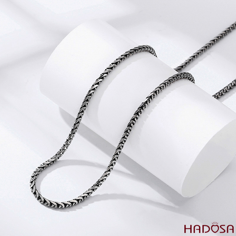 Dây cổ bạc nam sợi xoắn