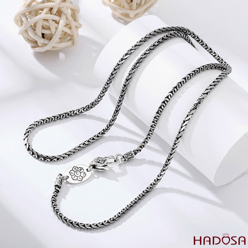 Dây cổ bạc nam sợi xoắn