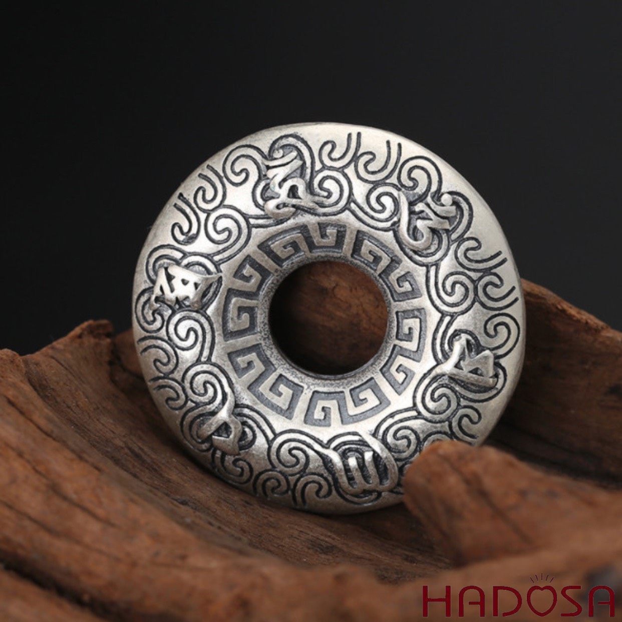 Mặt đồng điếu bạc  Thái đẹp 33*33mm