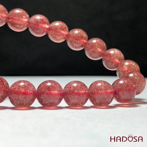 Vòng tay Thạch Anh Dâu Tây 08mm cao cấp chuẩn 6A