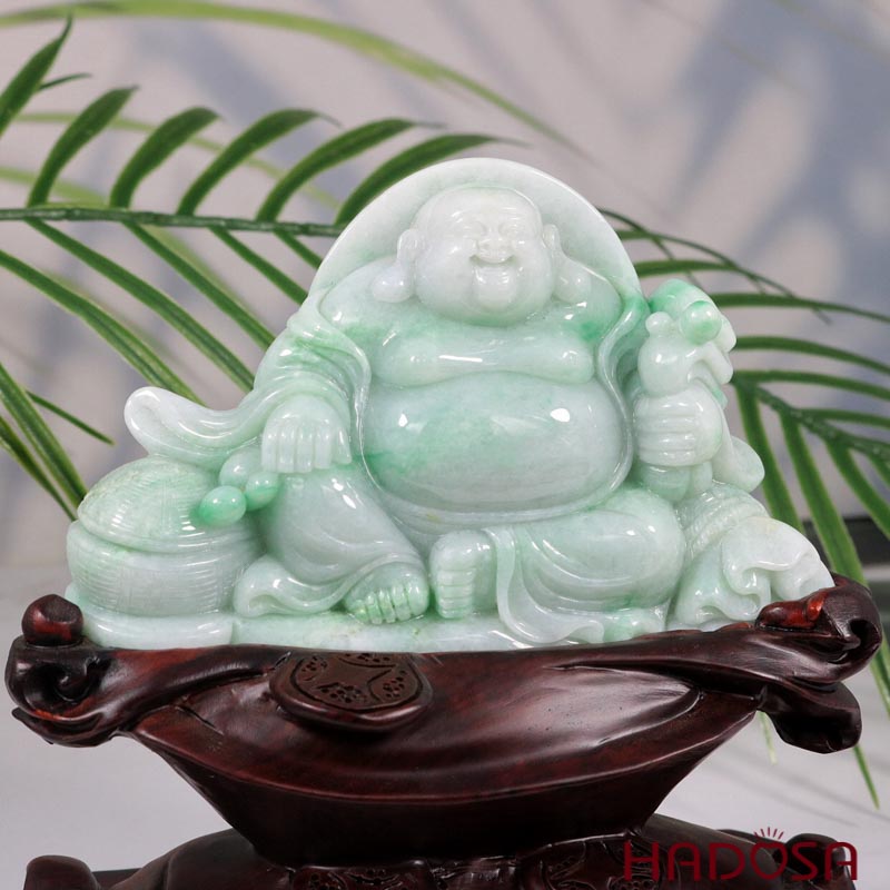 Tượng Phật Di Lặc Cẩm Thạch 13x4x9cm
