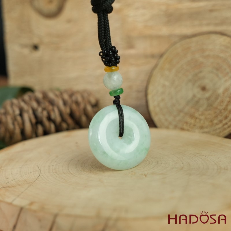 Mặt dây chuyền Đồng Điếu Cẩm Thạch A nếp chủng 27mm