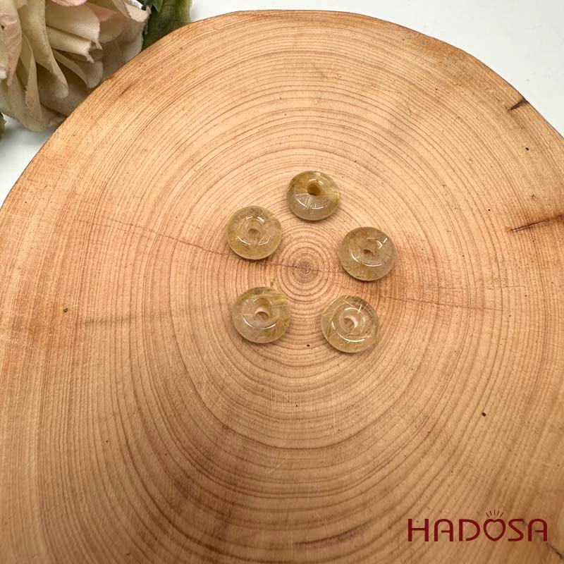 Đồng điếu Thạch Anh tóc vàng 10mm