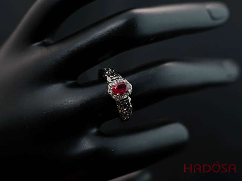 Nhẫn Ruby (gf) 4*6mm bạc 925