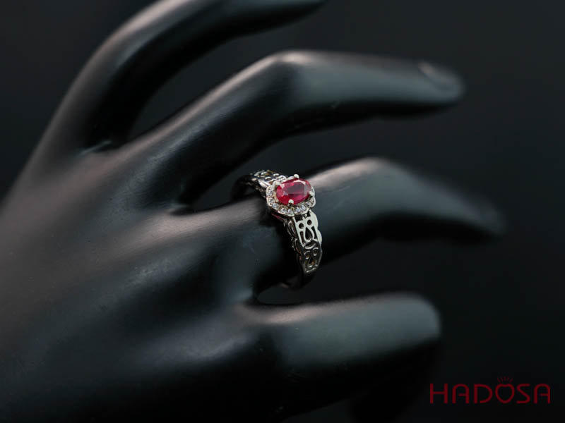 Nhẫn Ruby (gf) 4*6mm bạc 925