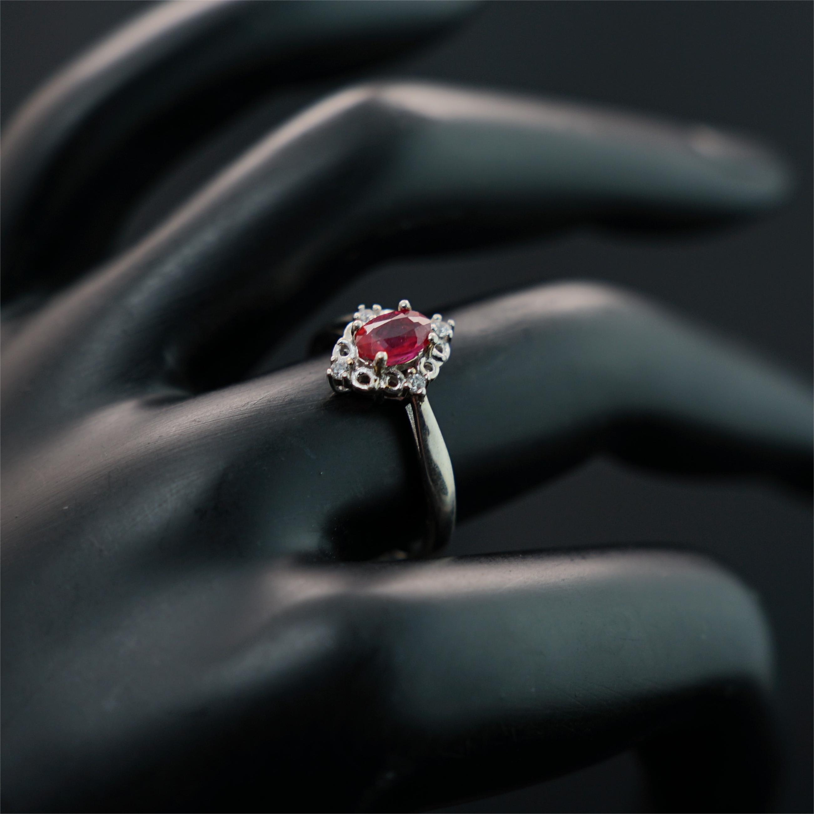 Nhẫn Ruby (gf) 3*5mm bạc 925