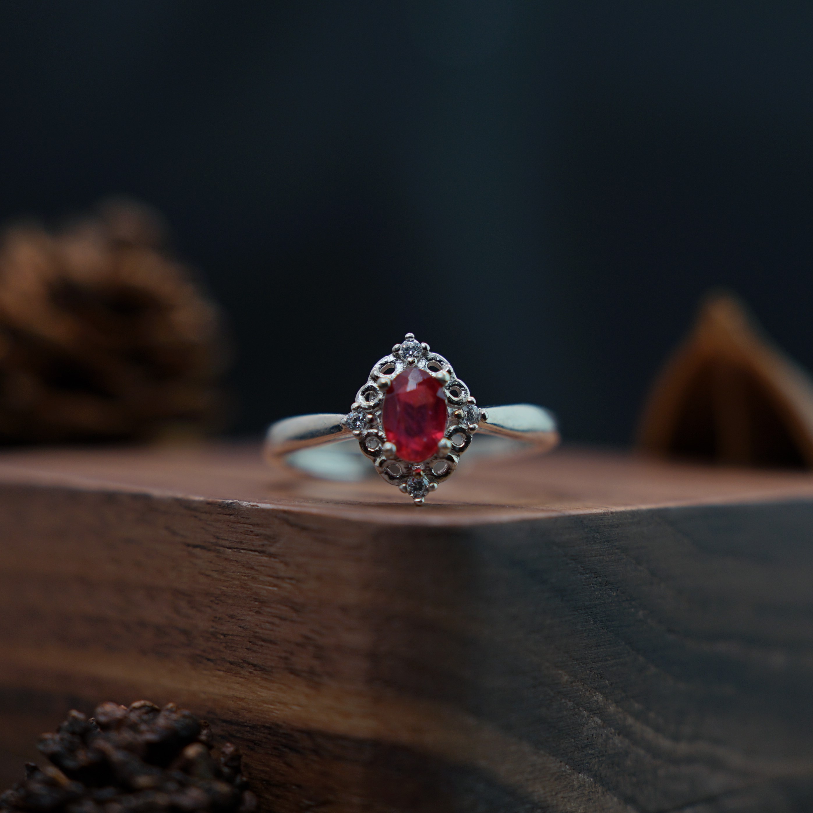 Nhẫn Ruby (gf) 3*5mm bạc 925