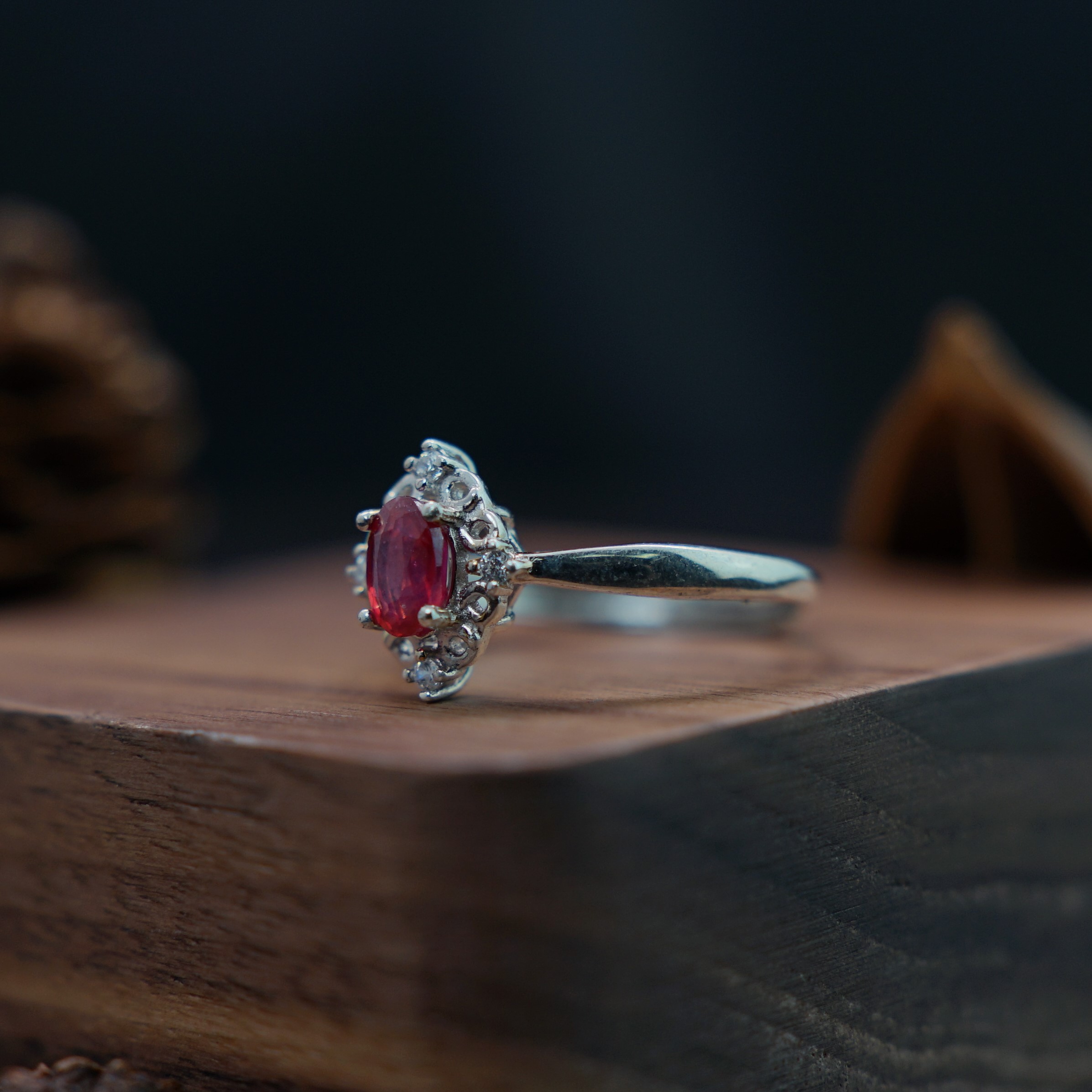 Nhẫn Ruby (gf) 3*5mm bạc 925