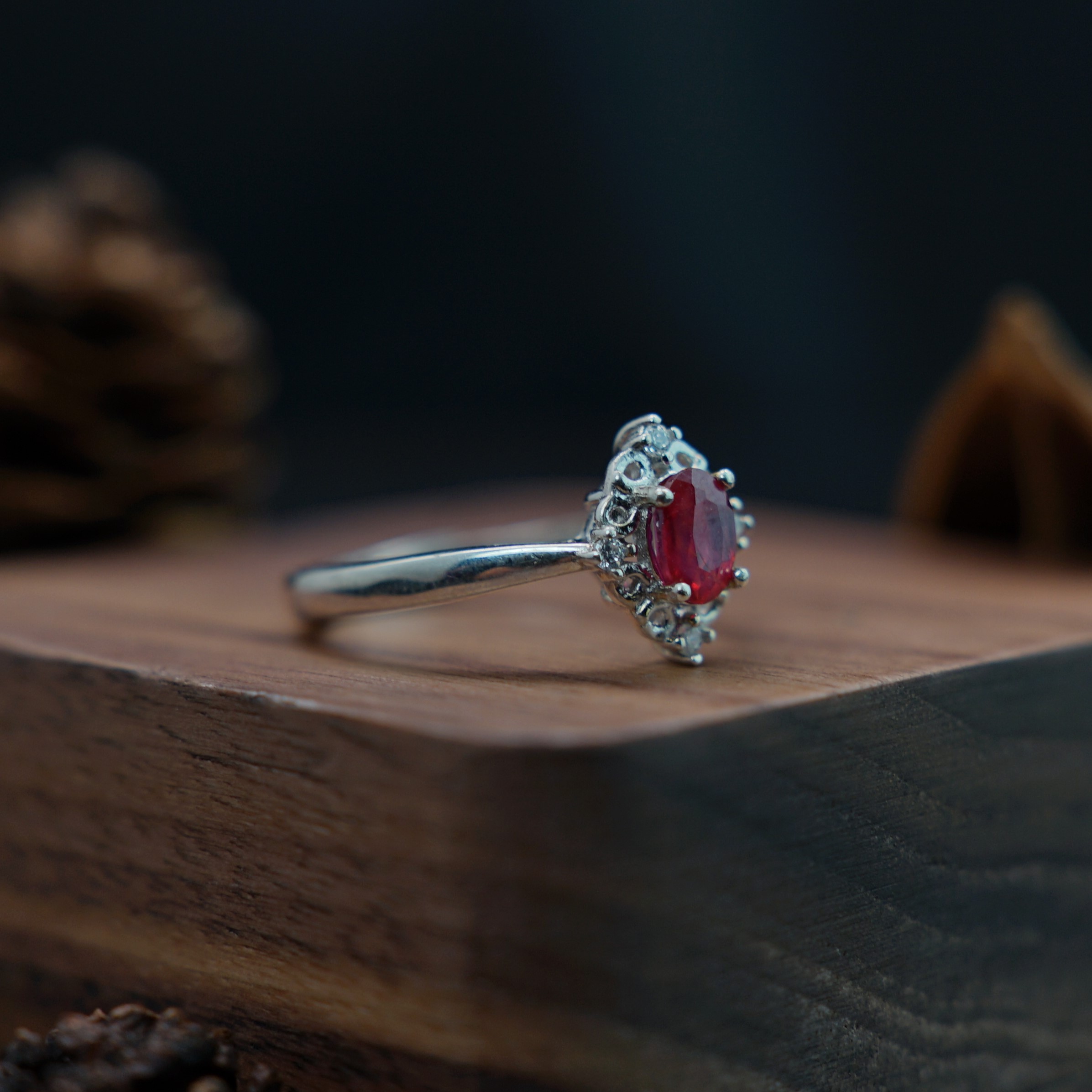 Nhẫn Ruby (gf) 3*5mm bạc 925