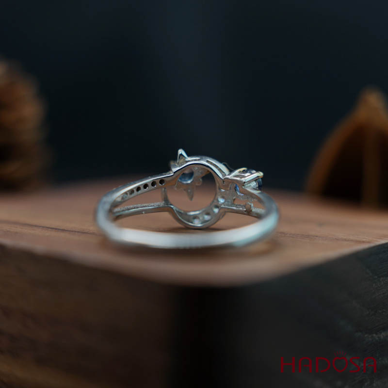 Nhẫn sapphire 3mm bạc 925