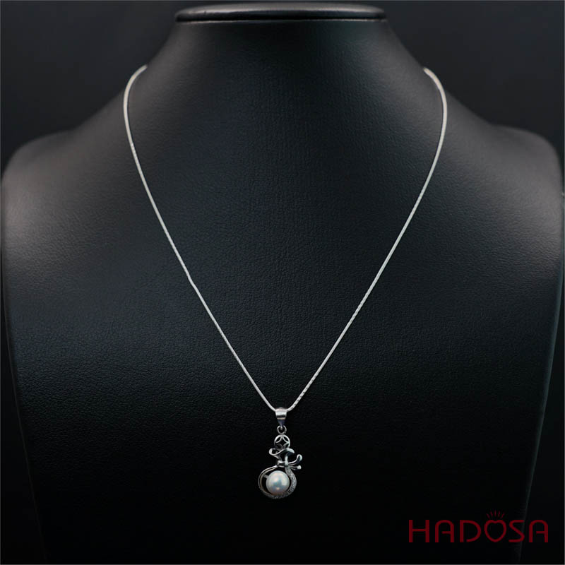 Mặt dây chuyền ngọc trai 7mm bạc 925