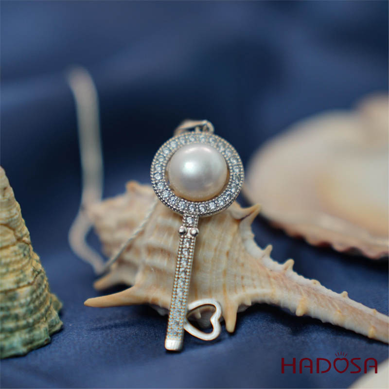 Mặt dây chuyền ngọc trai 9-10mm bạc 925