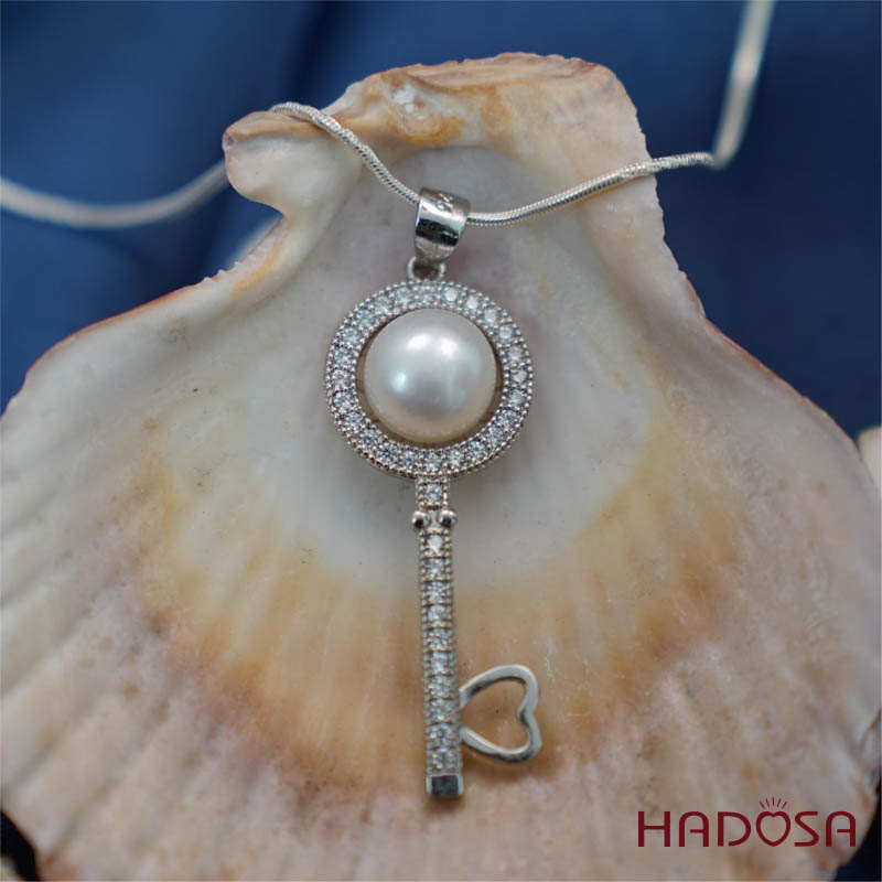 Mặt dây chuyền ngọc trai 9-10mm bạc 925