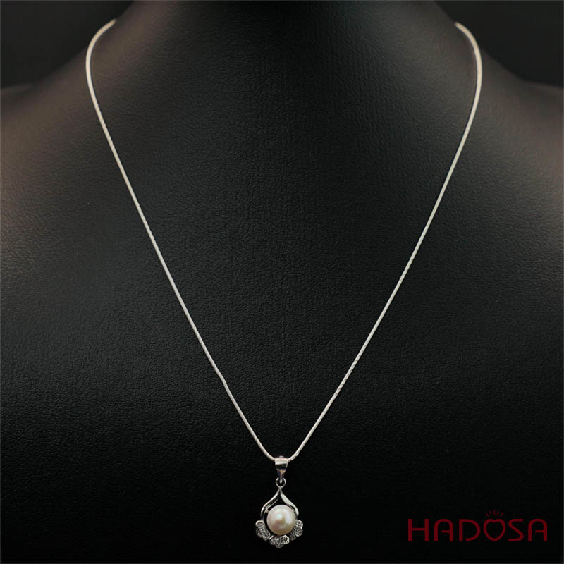 Mặt dây chuyền ngọc trai 8mm bạc 925