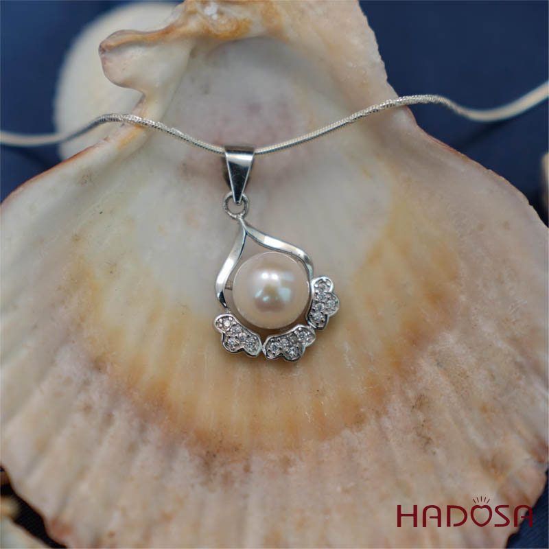 Mặt dây chuyền ngọc trai 8mm bạc 925