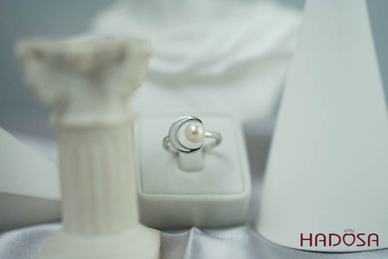 Nhẫn ngọc trai 7mm bạc
