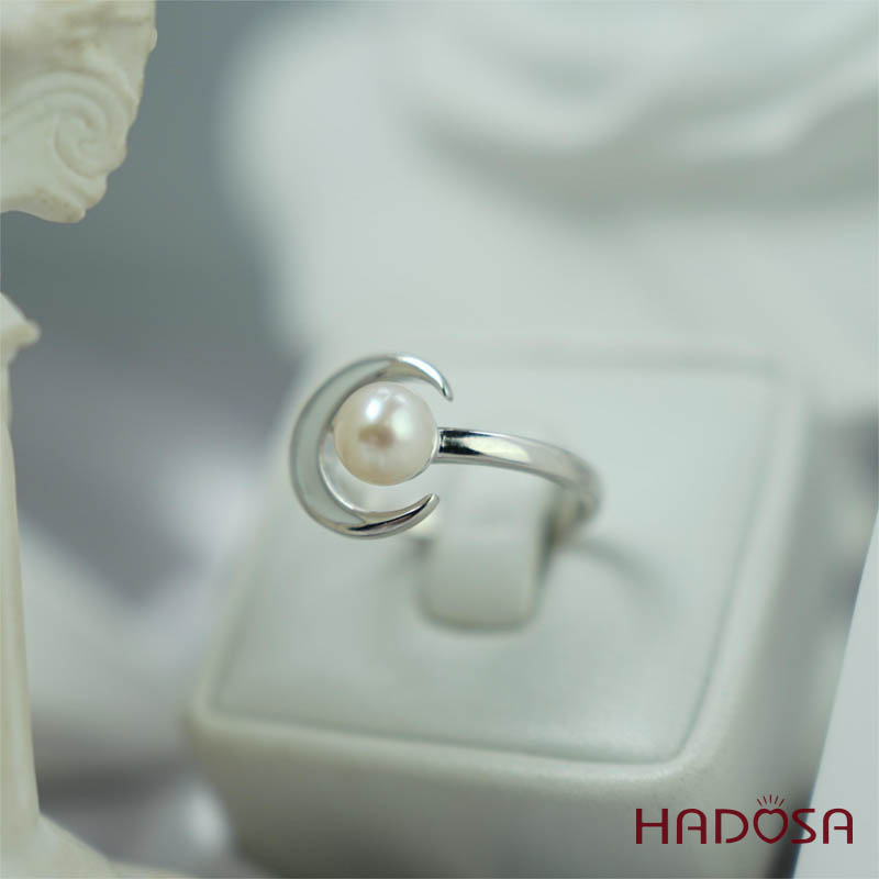 Nhẫn ngọc trai 7mm bạc