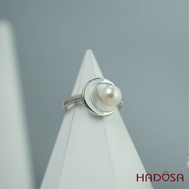 Nhẫn ngọc trai 7mm bạc