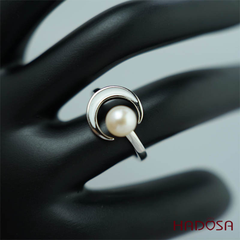 Nhẫn ngọc trai 7mm bạc