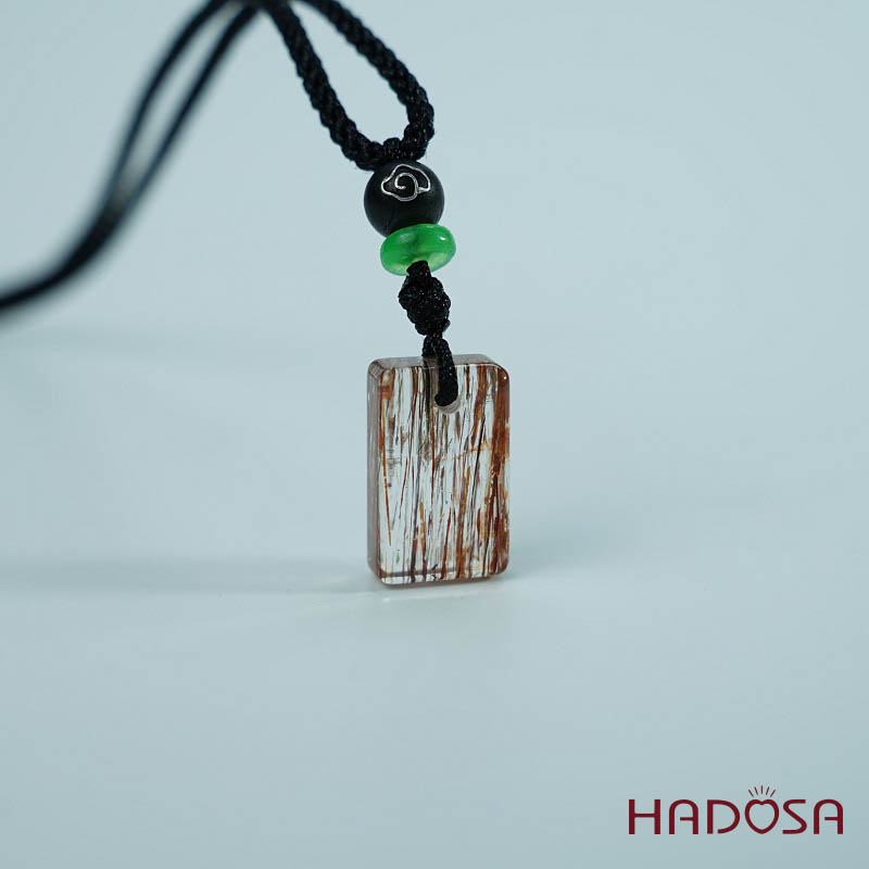 Mặt thạch anh tóc nâu đỏ chữ nhật 10x17mm