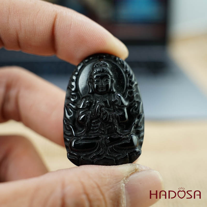 Đá thuỷ tinh núi lửa Phật Như Lại Đại Nhật (Mùi, Thân) 38mm