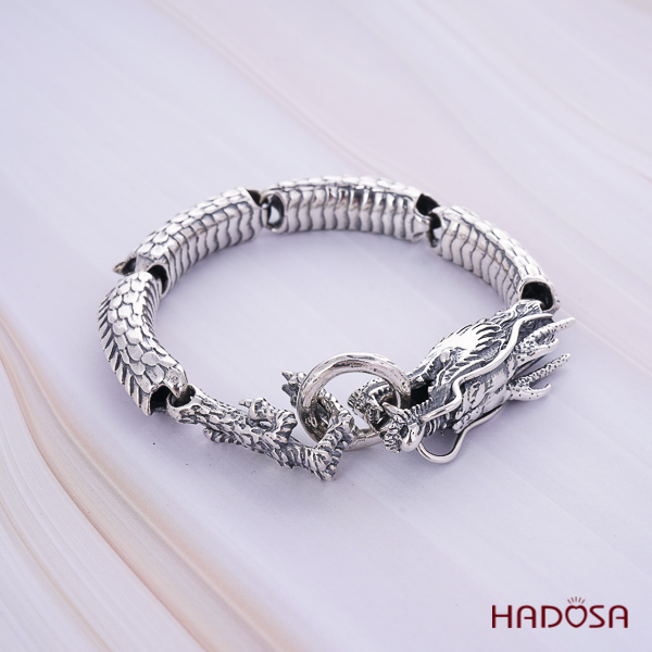 Lắc tay Rồng bạc Thái cho nam