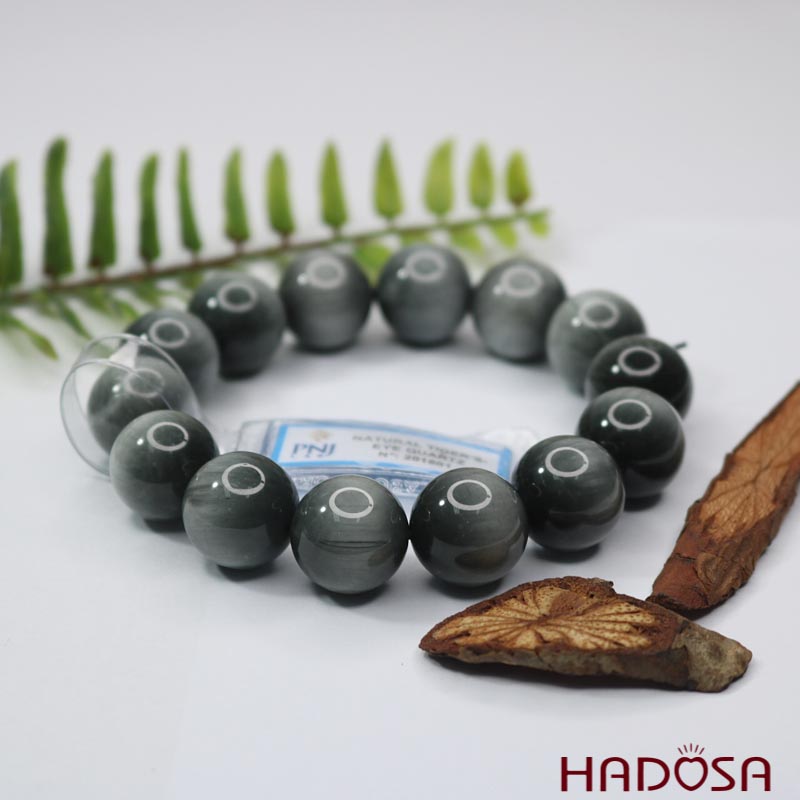 Vòng đá mắt chim Ưng xám 16mm 6A