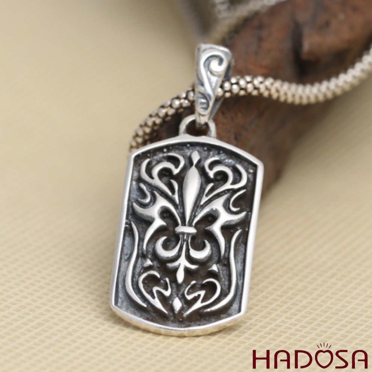 Mặt dây chuyền bạc thái nam 47*20mm