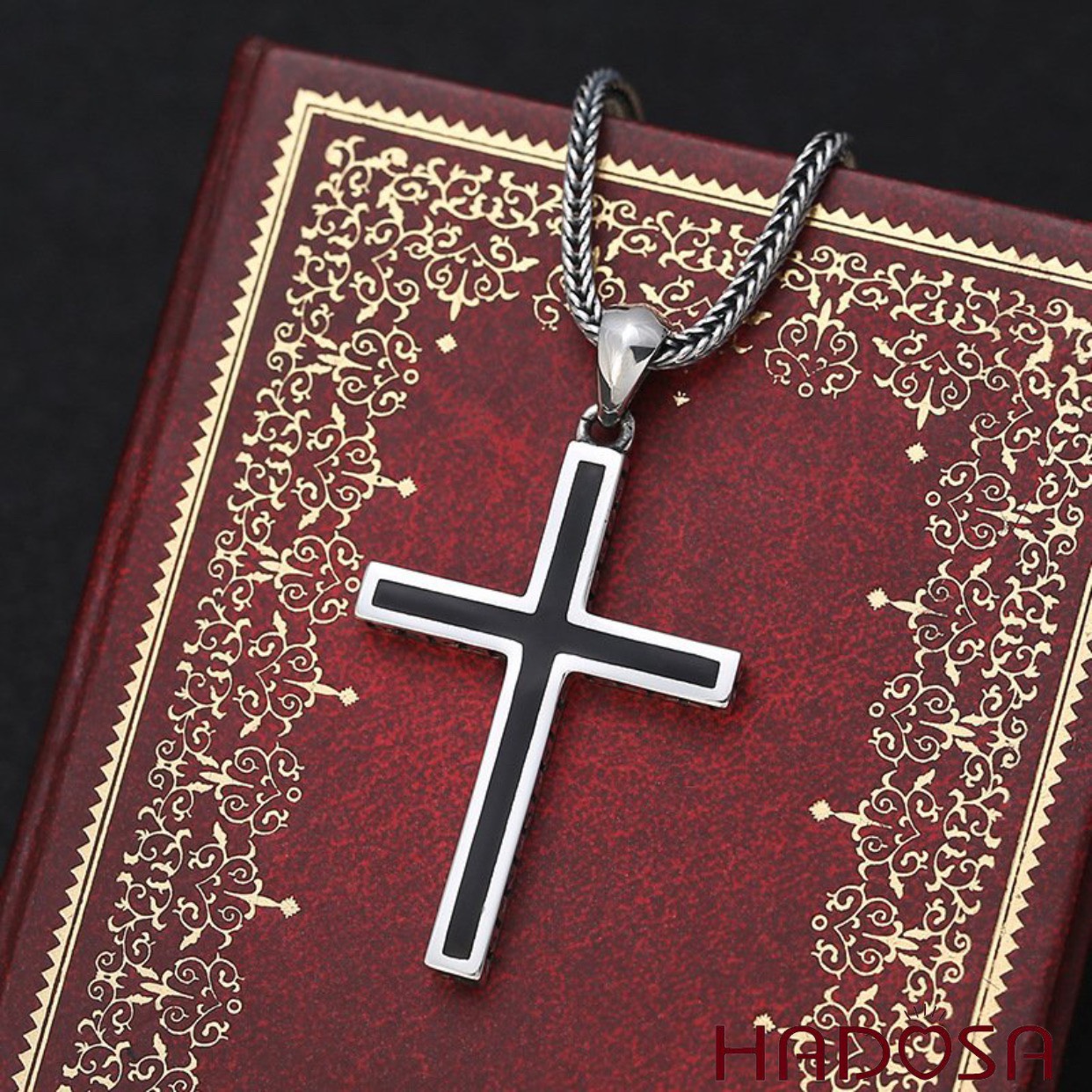 Mặt dây chuyền bạc Thái Thánh Giá 41x27mm