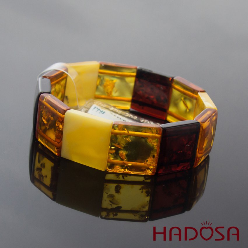 Vòng Hổ Phách Baltic hỗn hợp bản 18x18mm